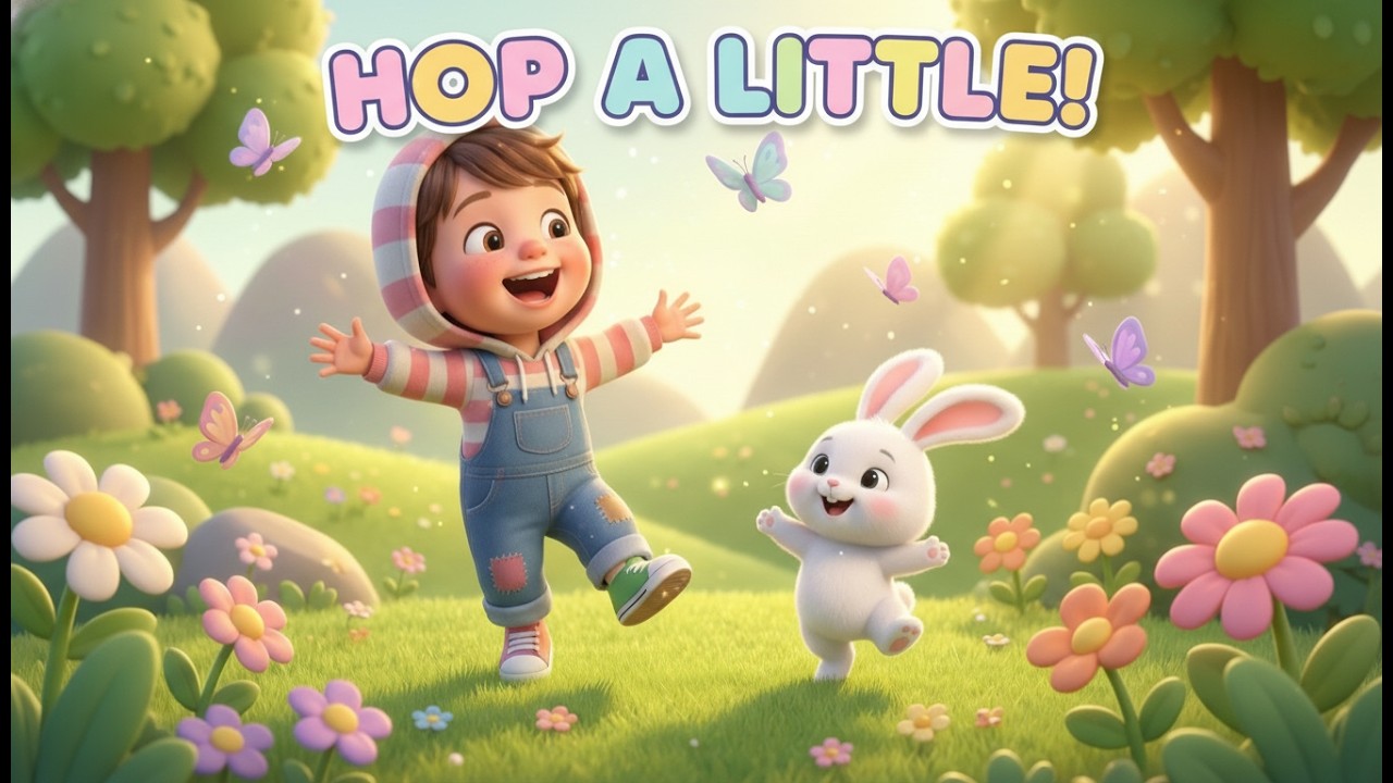 Hop a Little | Nursery Rhymes & Kids Poems | Learn & Dance for Kids | Little Bunny Beats