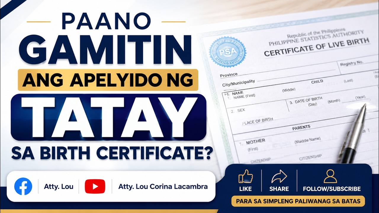 Use of Father's Surname (RA 9255) | PSA & Local Civil Registry (LCR) Guide | Requirements & Process