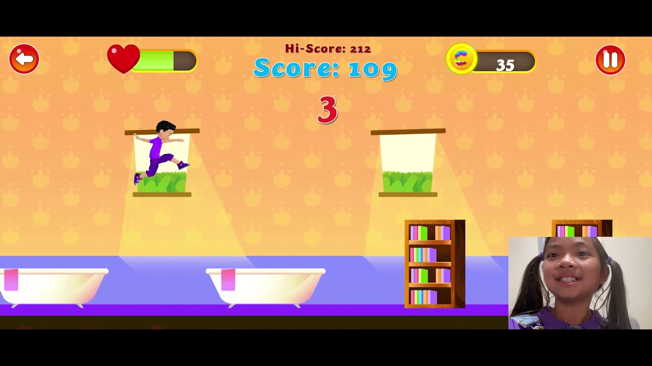 Emma Plays the Floor is Lava Game on the TC Mobile App