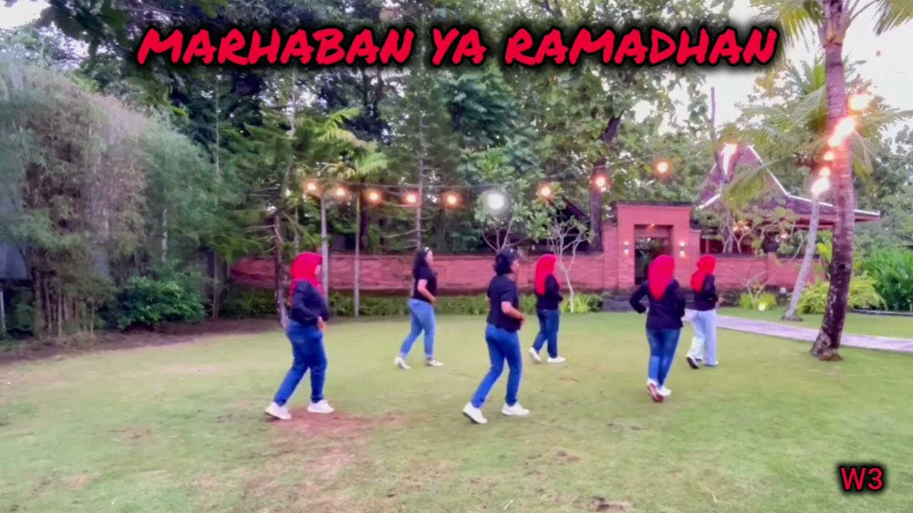 MARHABAN YA RAMADHAN LINE DANCE ll HIGH BEGINNER ll Demo by Arwi, Widya, Tria, Tanti, Asih, Zila