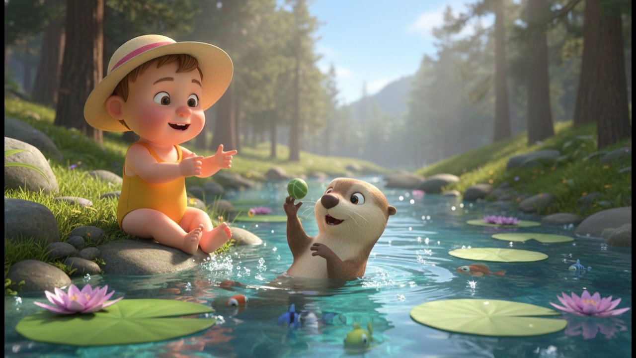 Ollie the Otter Swims | Fun Educational Kids Songs | Learn Animals & Nature for Toddlers & Preschool