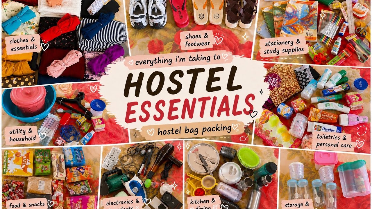 🎒 University Hostel Bag Packing | Hostel Essentials Checklist 2026 ✨