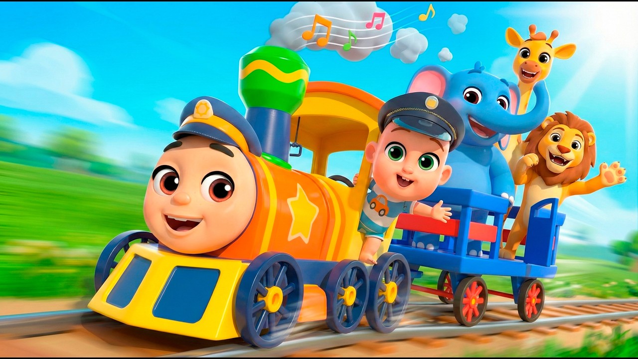 Animal Safari Train Song | Almama - Baby Academy & Nursery Rhymes
