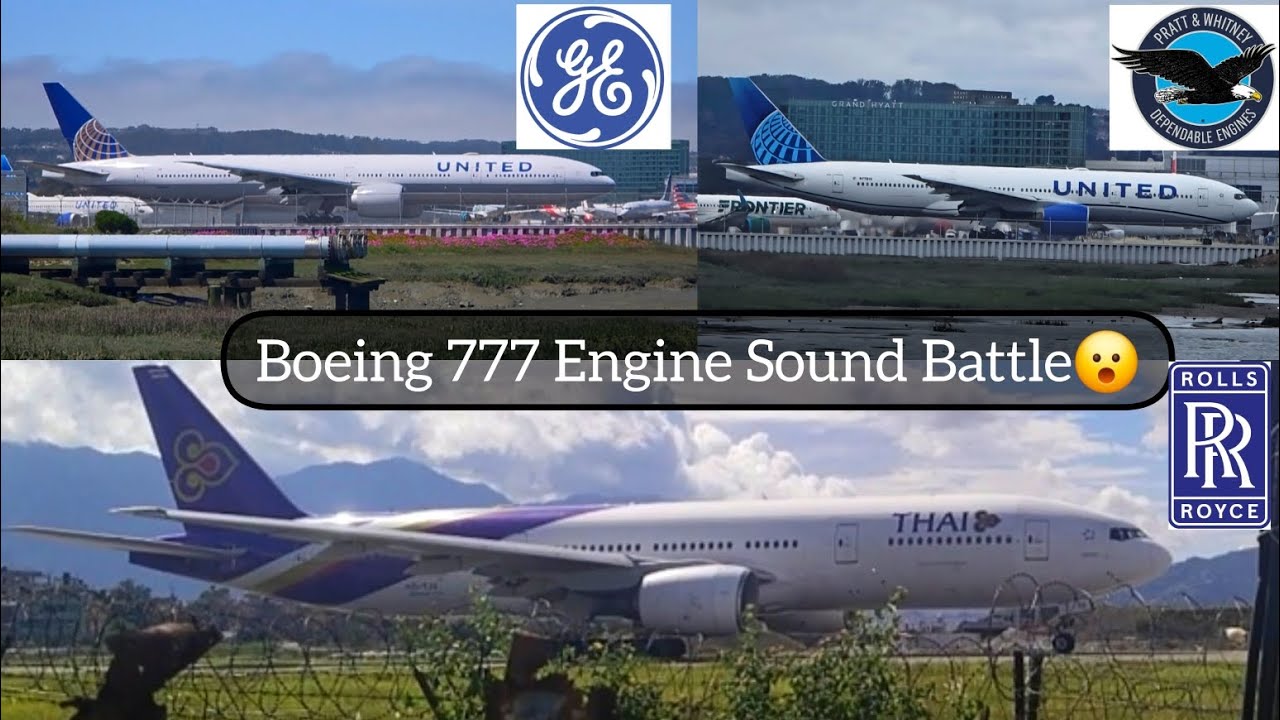 Boeing 777 Engine Sound Comparison : Rolls RR Trent 800 Vs GE90-115B Vs PW4000