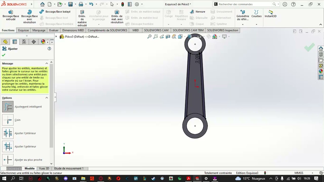 Bielle Pour un compresseur Comment réaliser une bielle sur SolidWorks
