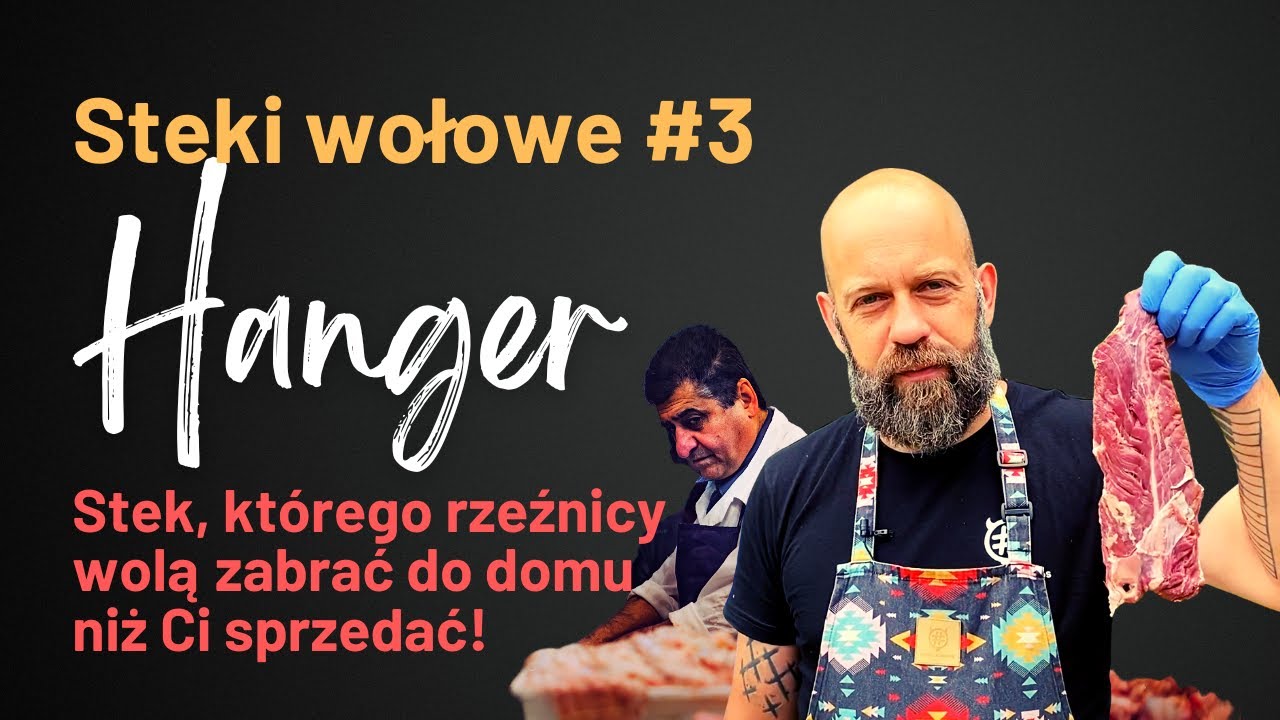 Butcher's steak, stek rzeźnika, hanger, lub stek ze świecy na grillu gazowym.