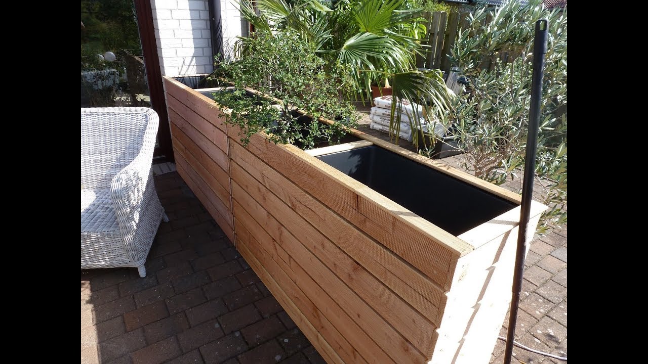 Hochbeet als Windschutz oder Sichtschutz für Terasse und Garten, selber machen bauen