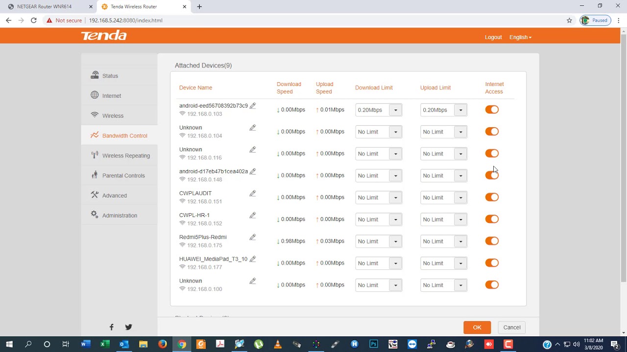 How to Bandwidth Control on Tenda F3 N300 Router