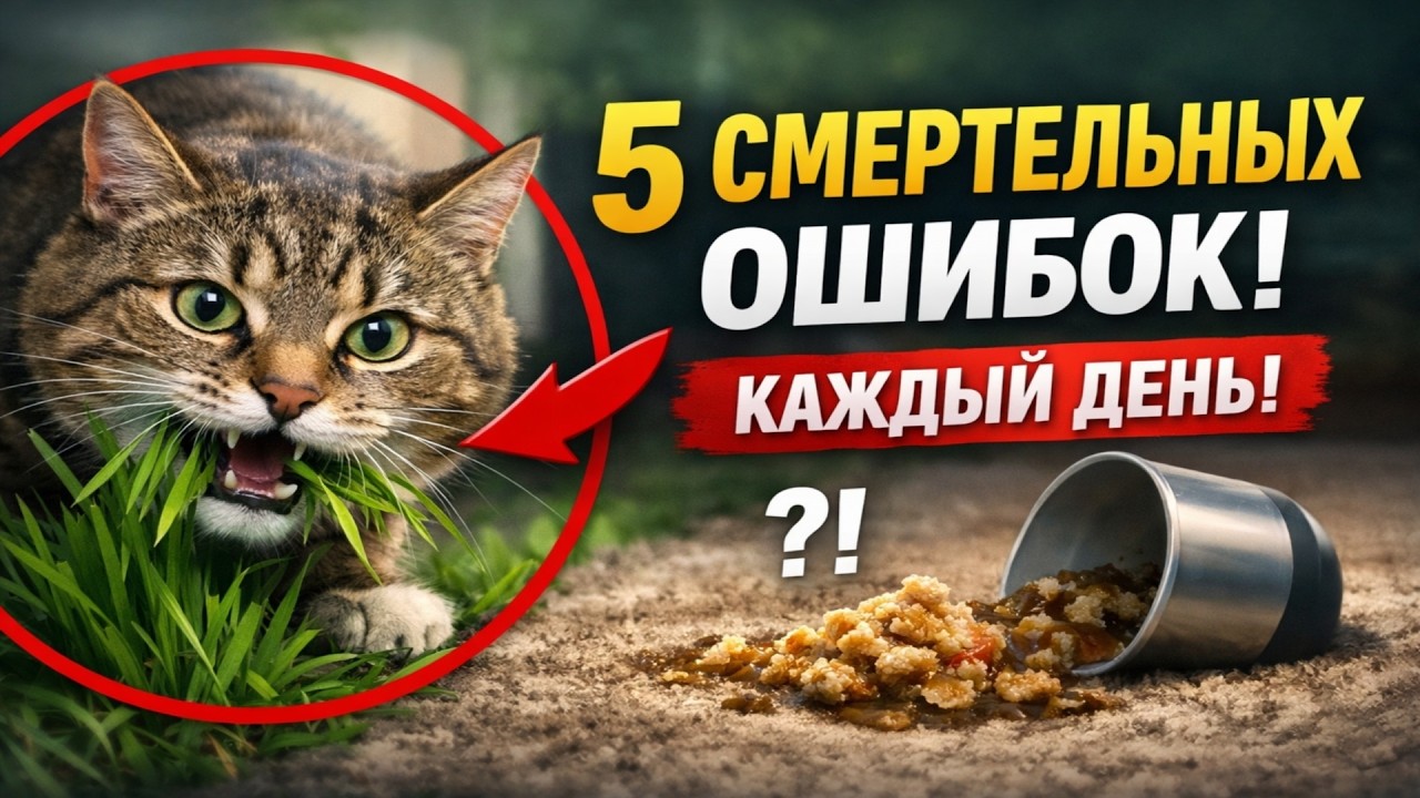 КОТ ЕСТ ТРАВУ? 🤢 5 СМЕРТЕЛЬНЫХ Ошибок, которые Вы совершаете КАЖДЫЙ ДЕНЬ!