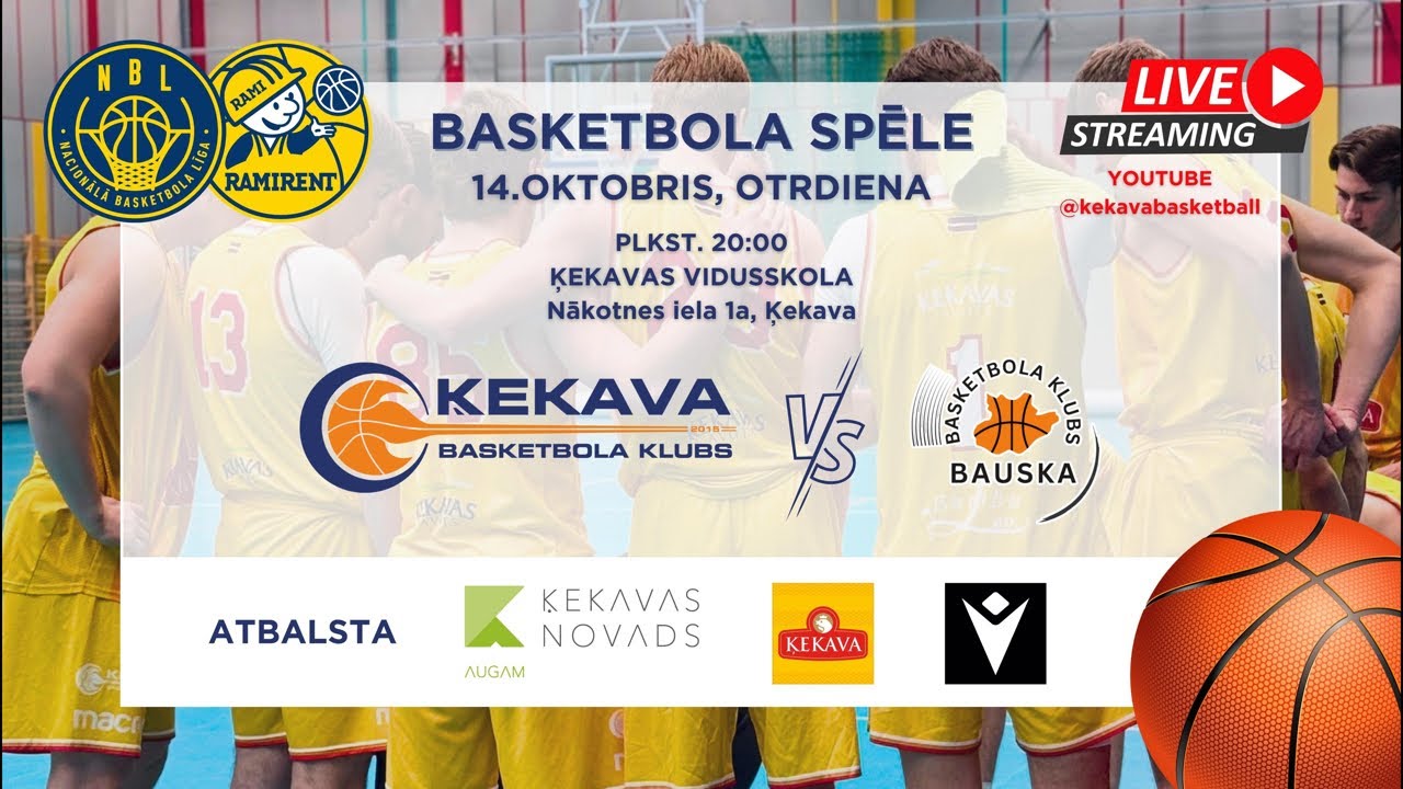Ramirent Nacionālās Basketbola līgas spēle BK Kekava vs BK Bauska