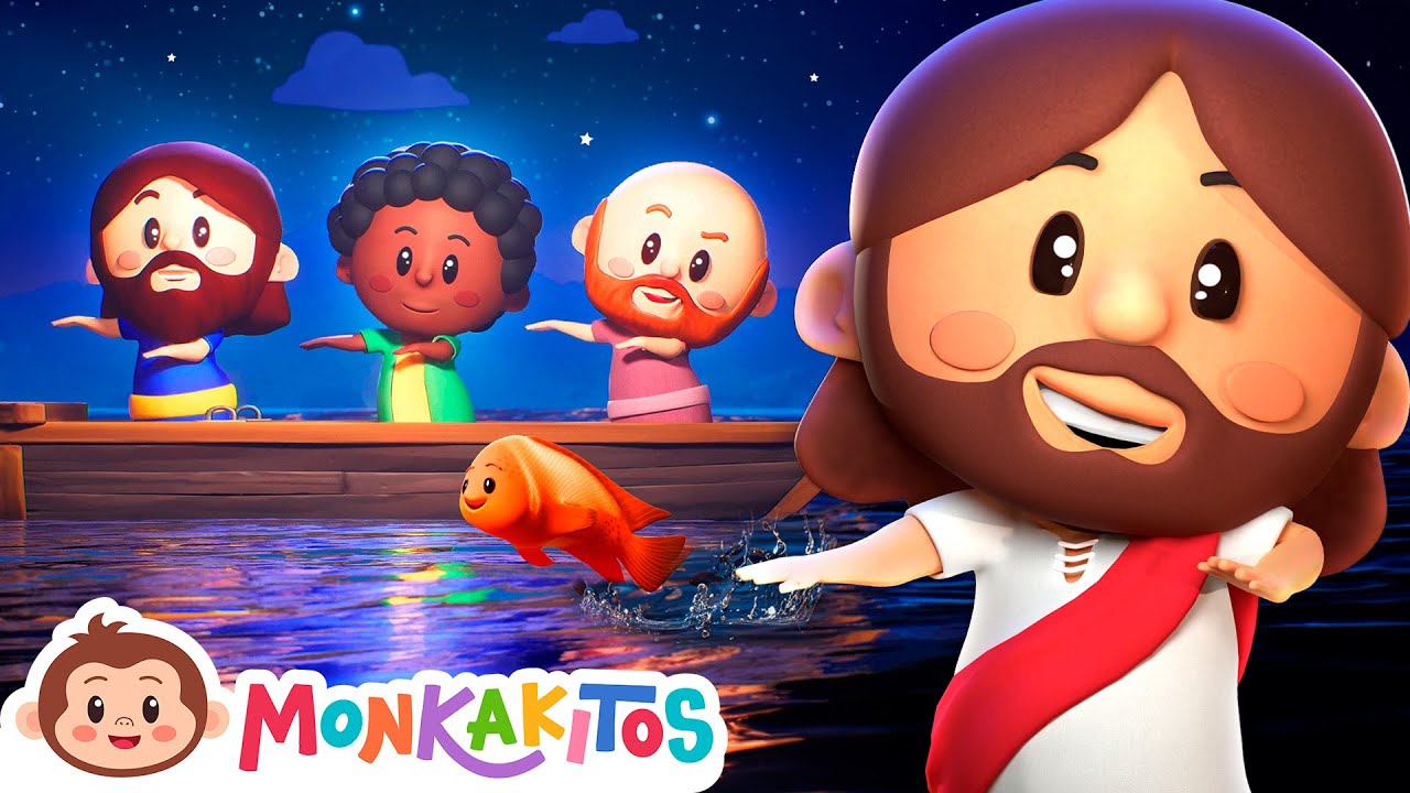 Pedro, Tiago, João no Barquinho | Monkakitos | Clássicos Cristãos - Música Infantil Gospel
