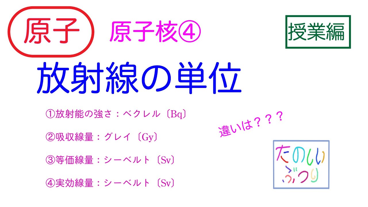 【放射線の単位】高校物理　原子　原子核④ 放射線の単位　授業