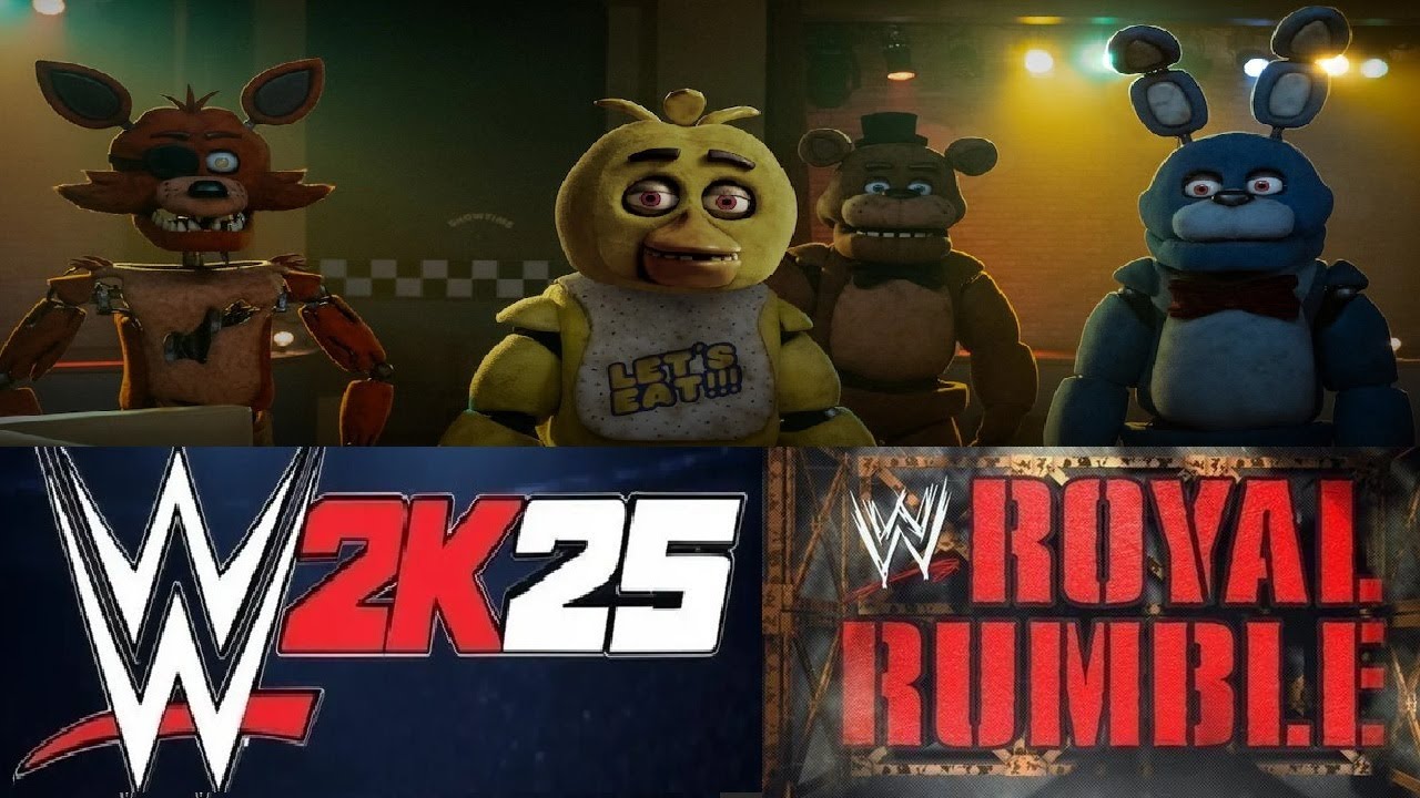 WWE 2K25 Созданный суперзвезда Королевская битва FNAF