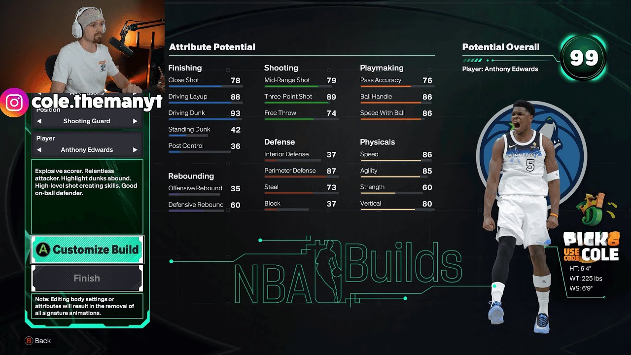 🚨LIVE🚨NEW ANTHONY EDWARD BUILD + 1 MILLION VC GIVEAWAY (NBA 2K26)
