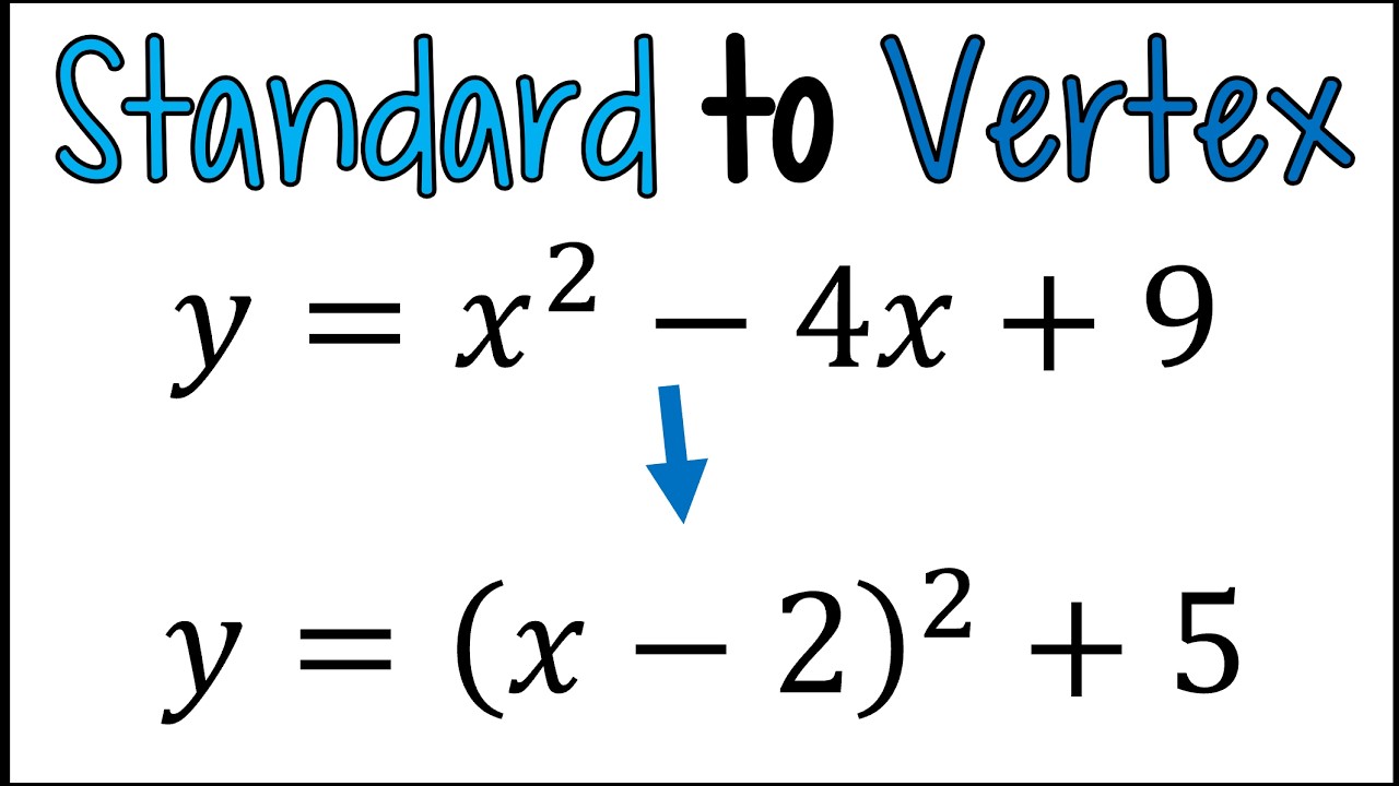 How to Convert a Quadratic Equation from Standard Form to Vertex Form