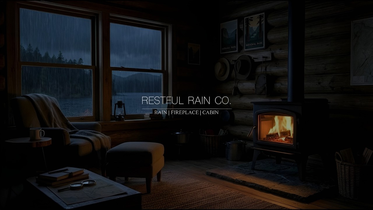 Heavy Rain in a Cozy Cabin with Fireplace 🔥 Ultimate Relaxation & Deep Sleep