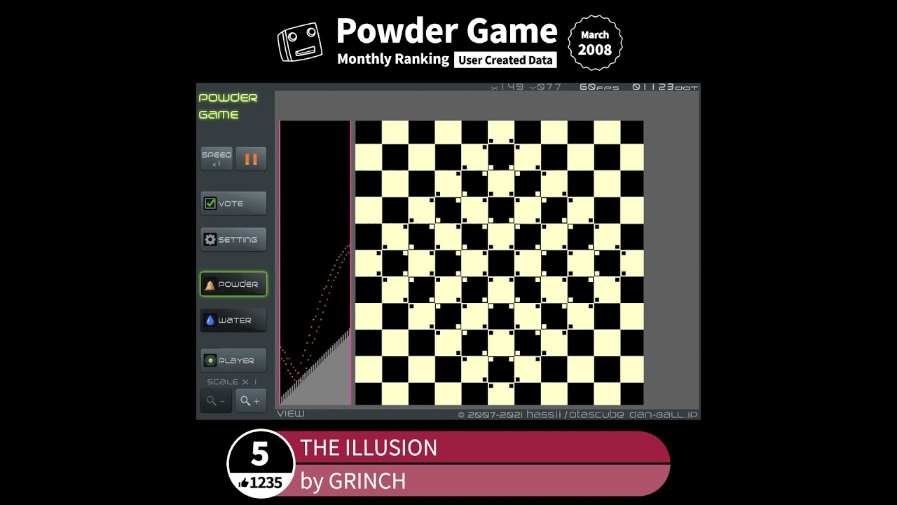 Powder Game - Top 10 - User Data Ranking for March 2008.