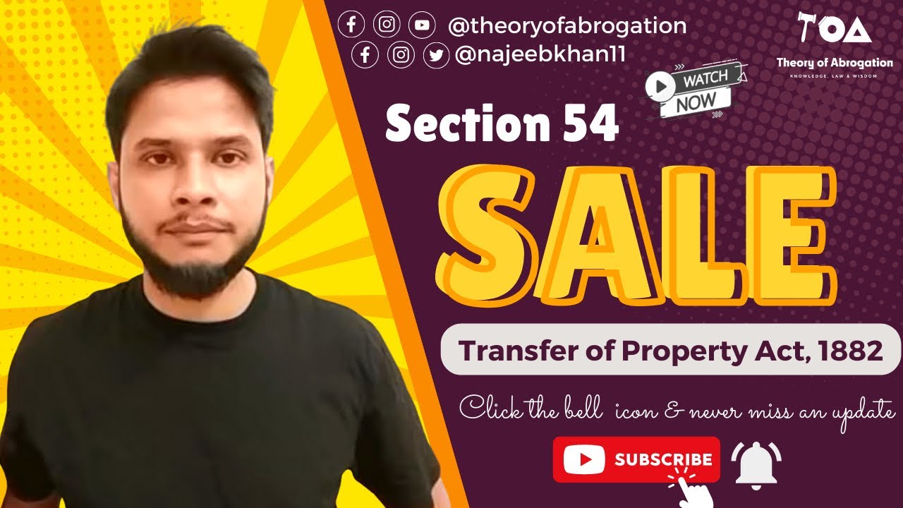 Sale: Section 54 Transfer of Property Act 1882