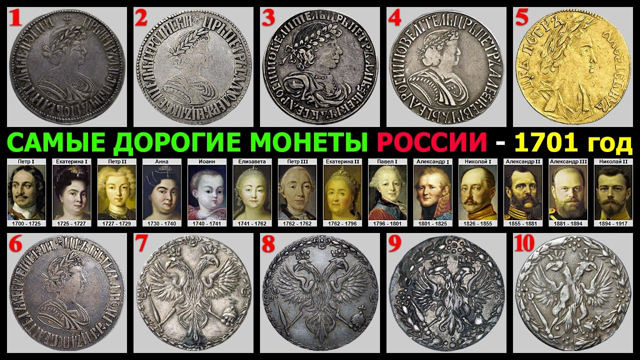 САМЫЕ ДОРОГИЕ МОНЕТЫ РОССИИ &ndash; 1701 ГОД