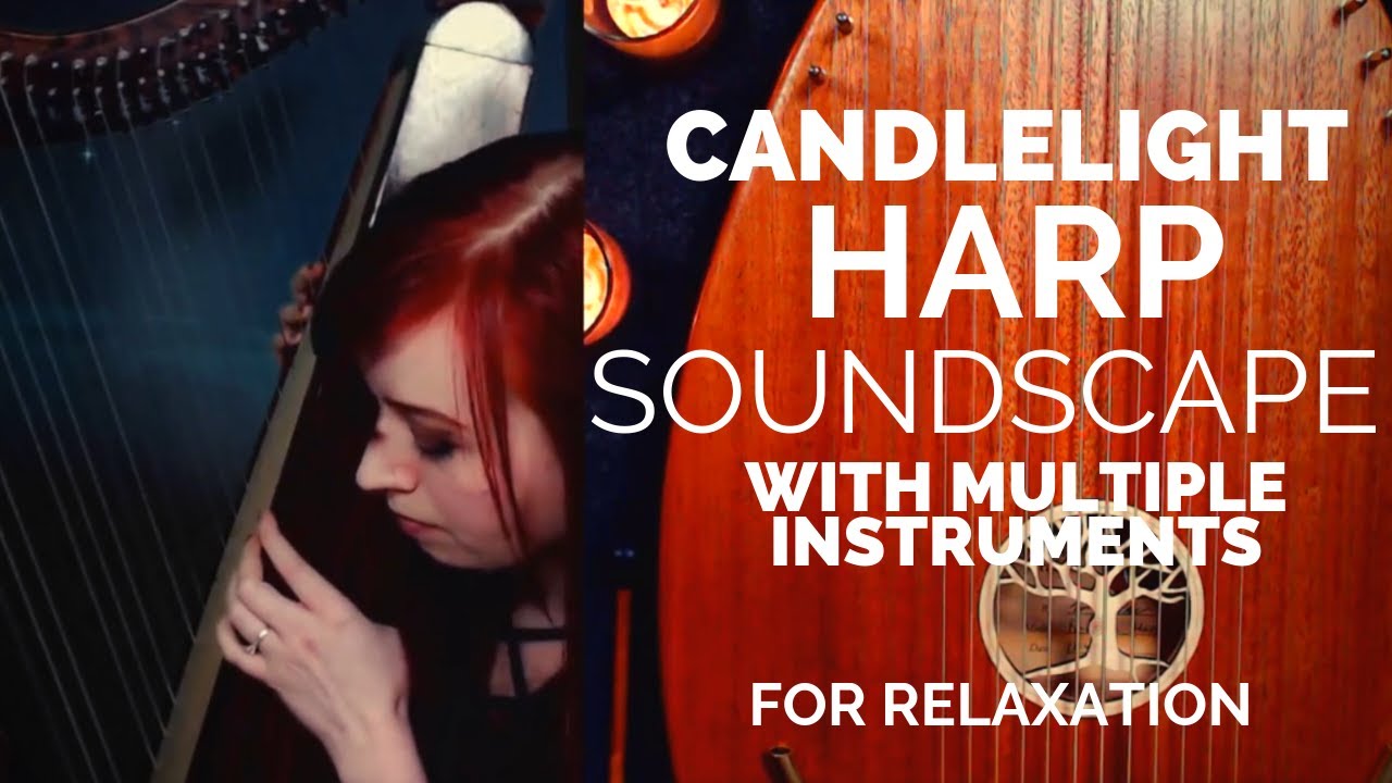 Harp Soundscape by Candlelight | Calming, Looped Instrumental Music for Relaxation, Study, Sleep