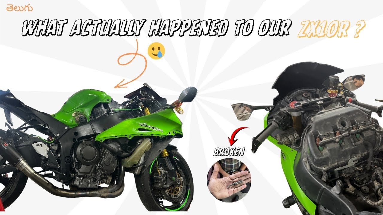 MANA ZX10R 🥲CLUCTH PUSH ROD VIRIGIPOINDHI😱#telugu #kawasaki10r #telugumotovlogger