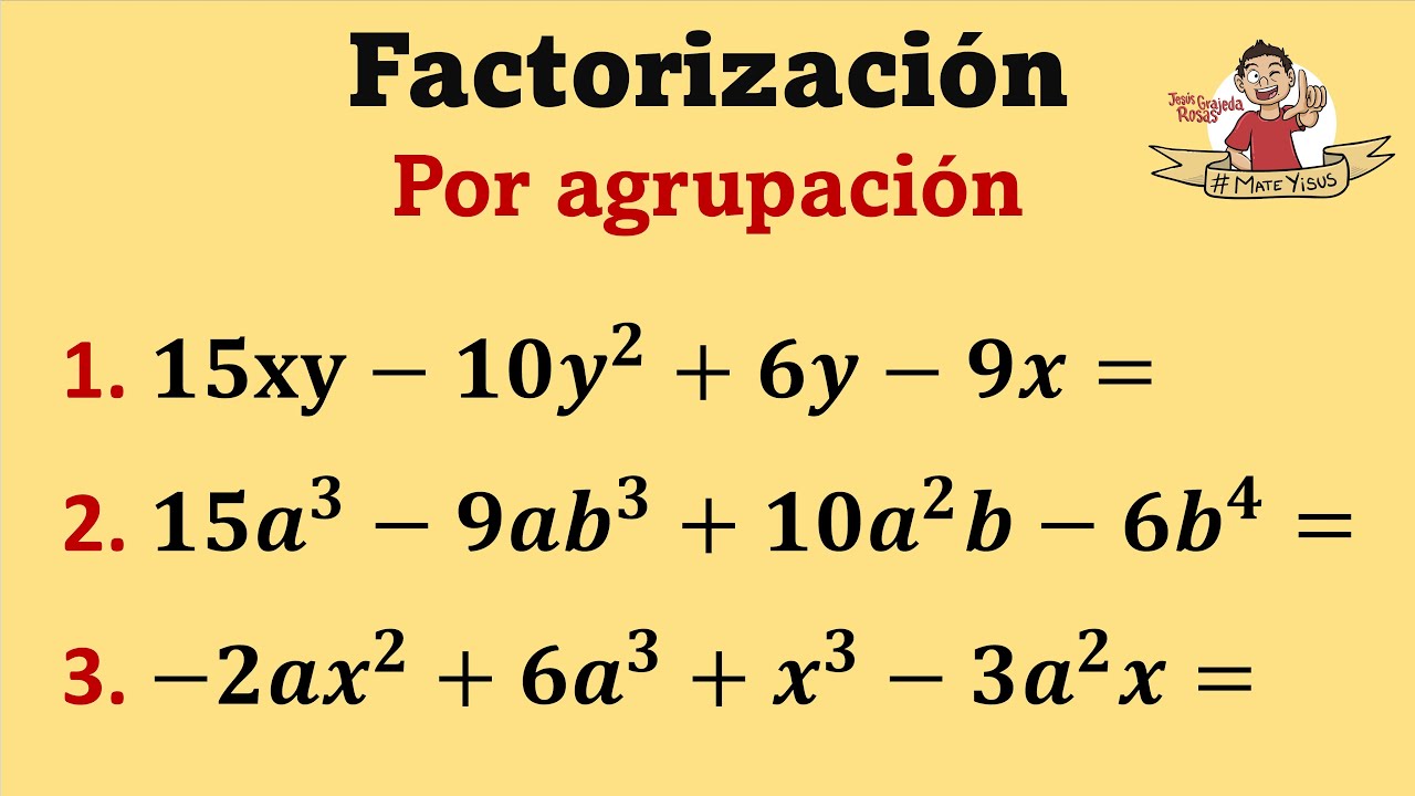 Factorización por agrupación. Ejercicios de mediana dificultad | Video 2 de 2.