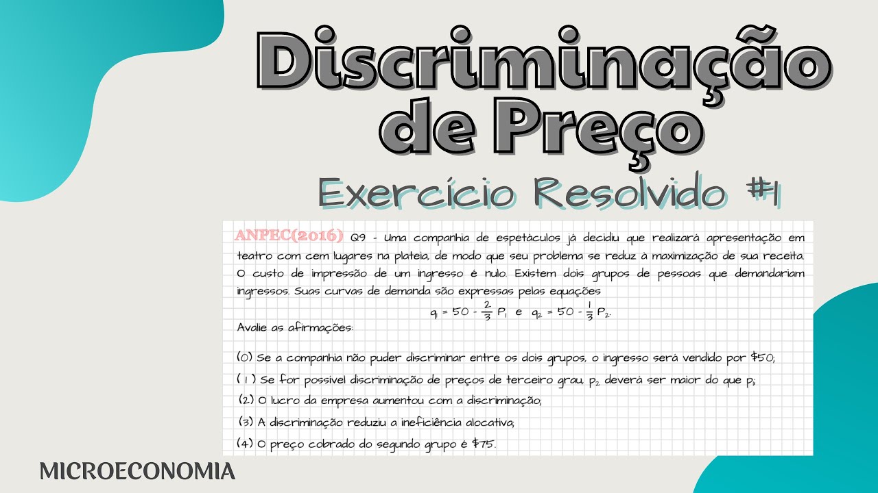 Discriminação de Preço : Exercício Resolvido #1