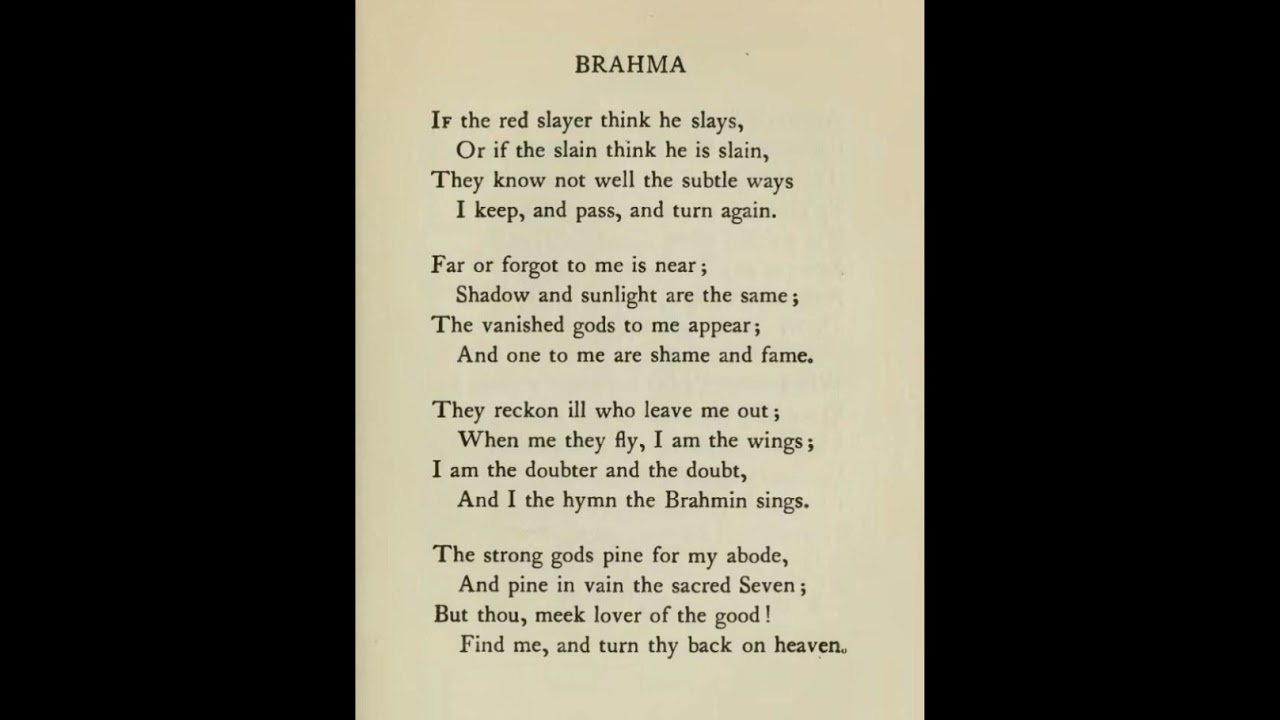BRAHMA Summary in Malayalam Ralph Waldo EmersonI GNOU   BEGC - 105