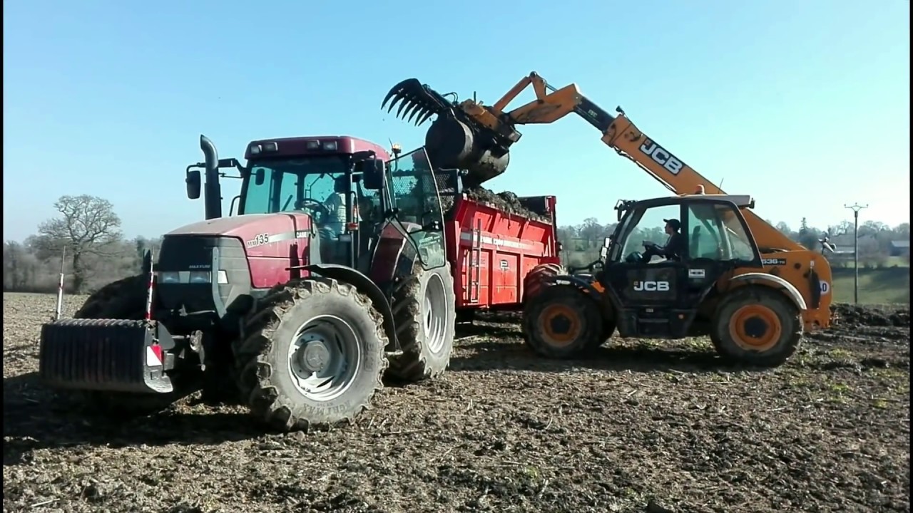 Case ih MX 135 et Sodimac Rafal 1200 à l'épandage du fumier 2019