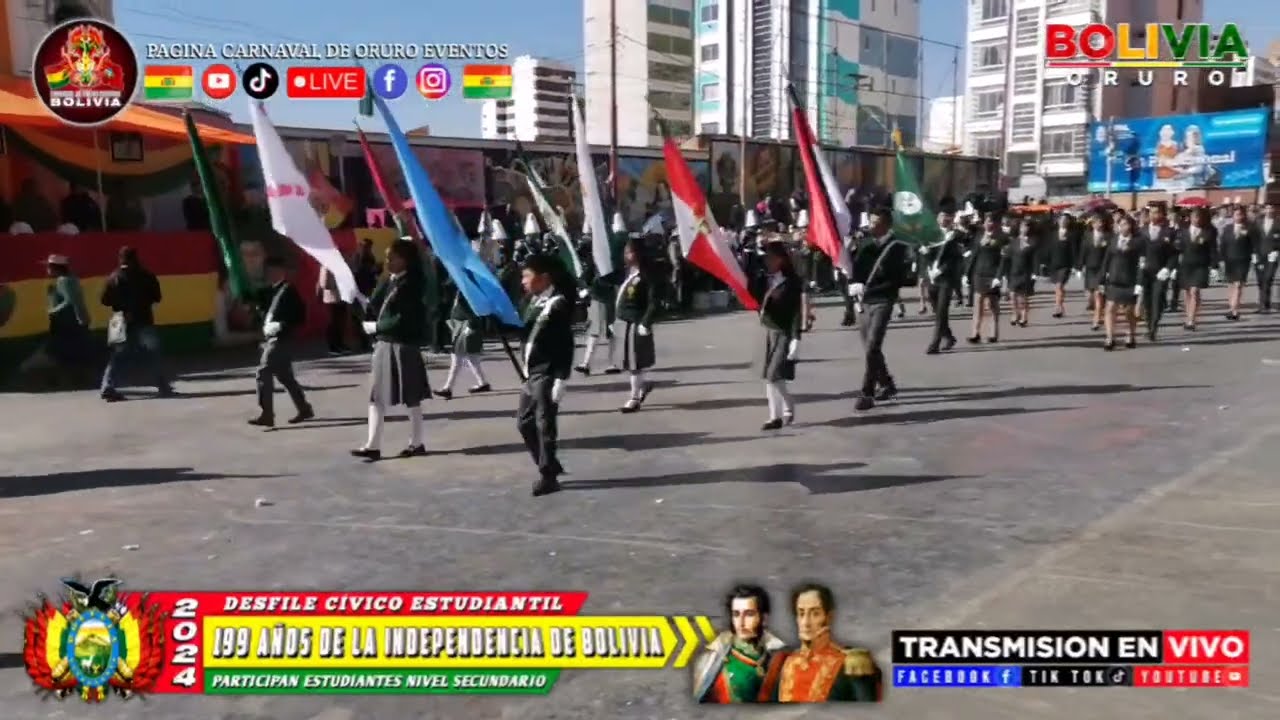 DESFILE DE CÍVICO ESTUDIANTIL - 199 AÑOS DE LA INDEPENDENCIA DE BOLIVIA