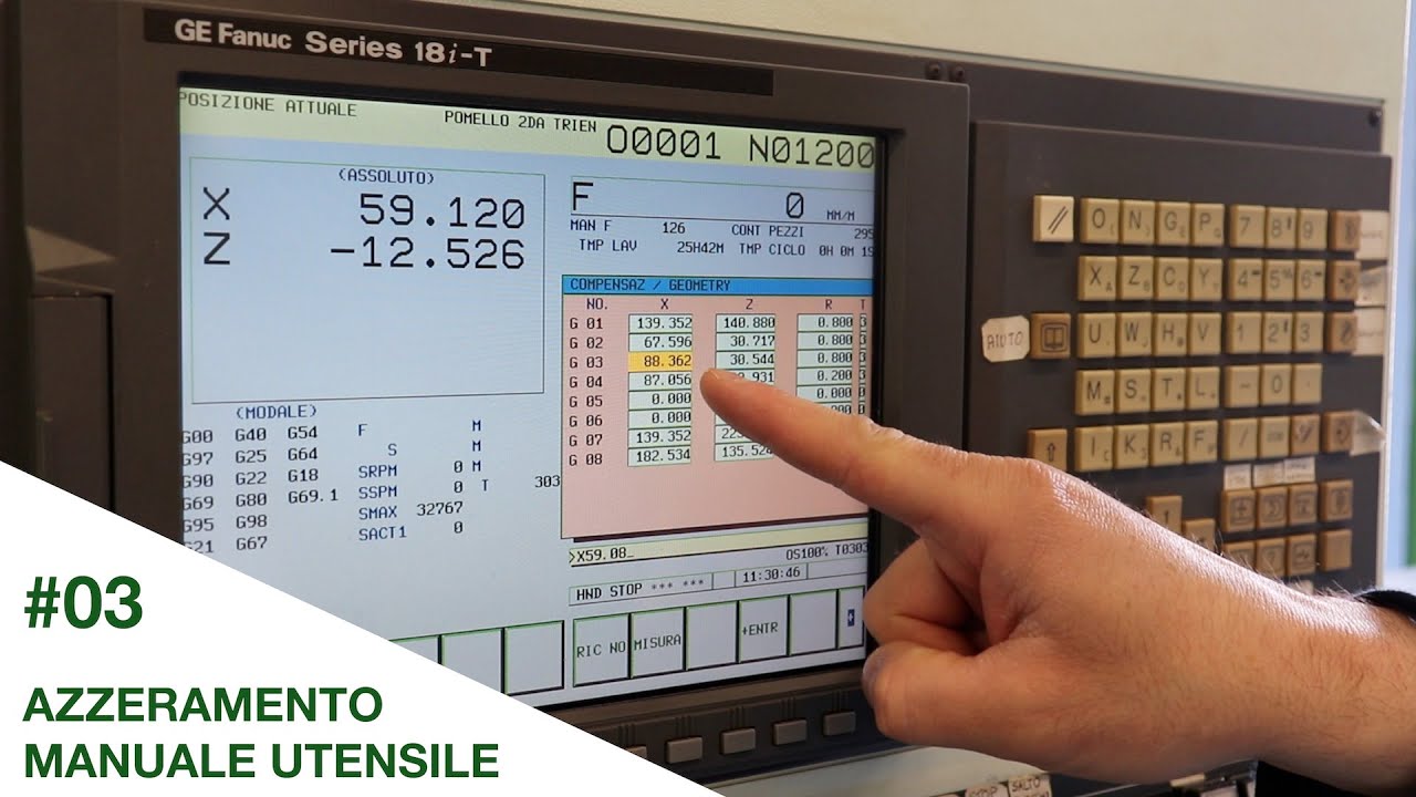 Azzeramento manuale dell’utensile su CNC Biglia-301