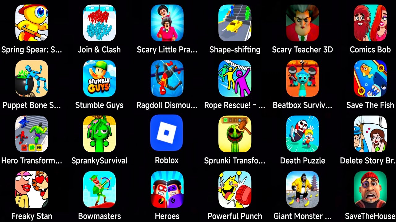 Roblox, Spranky Survival, Stumble Guys, Freaky Stan, Beatbox Survival, Poppy Playtime, MISMAX GAMING