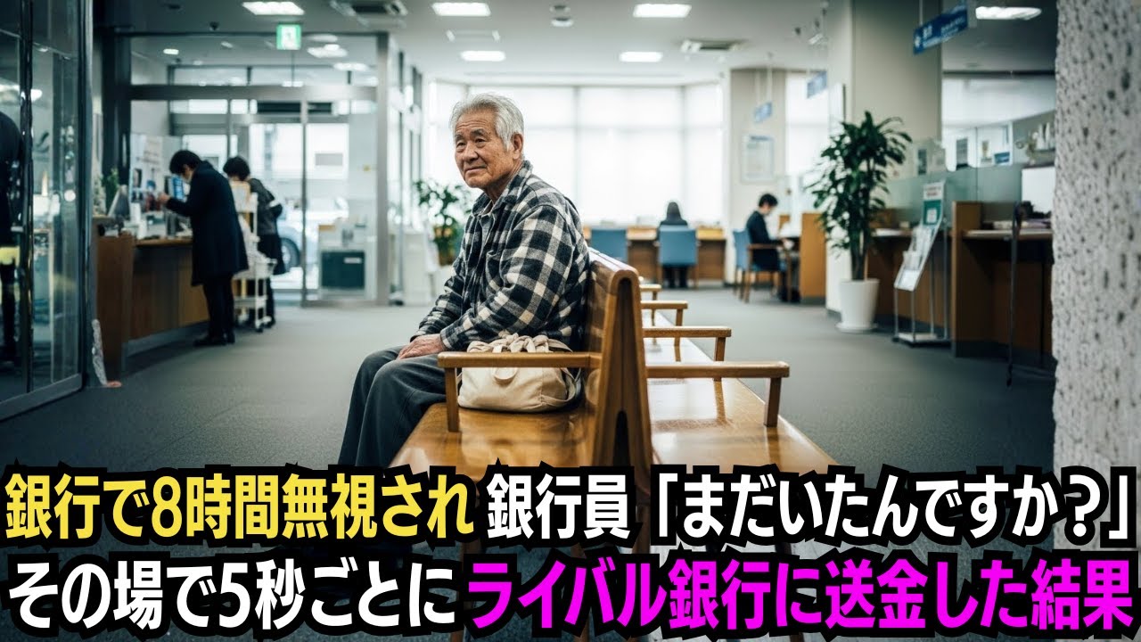 銀行で8時間待たされ「まだいたんですか？」と追い出された老人→その場で5秒ごとにライバル銀行に送金した結果…