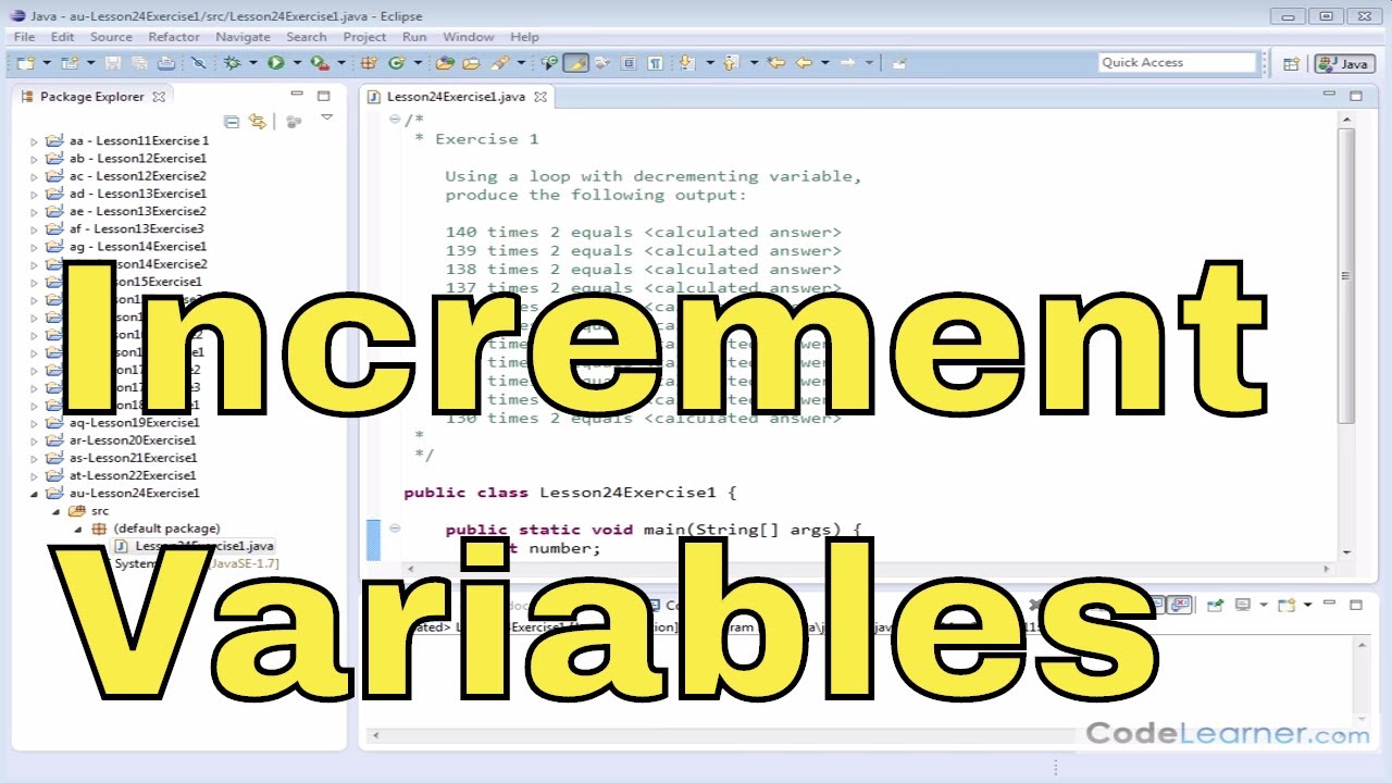 24x - Learn to Increment & Decrement Variables in Java - Exercise 1