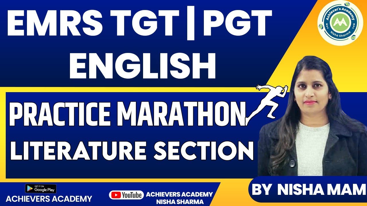 EMRS TGT  PGT English Marathon English Literature Section  By Nisha Sharma #QuickRevisionEMRSEnglish