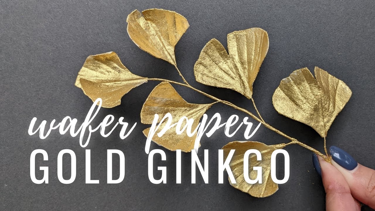 Wafer Paper Ginkgo Biloba Branch tutorial for cake decorating