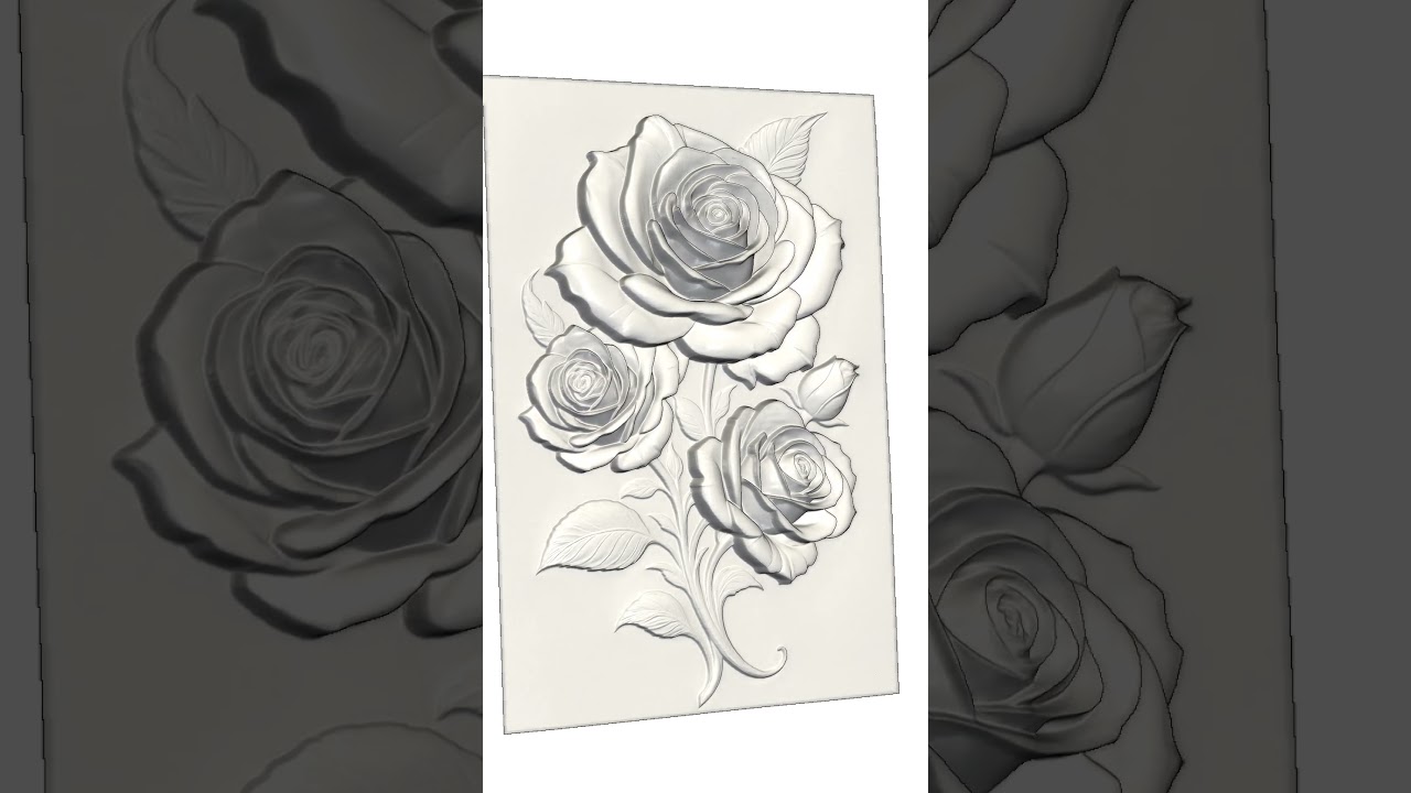 2D to 3D Rose Carving! 🌹✨ Free STL File 