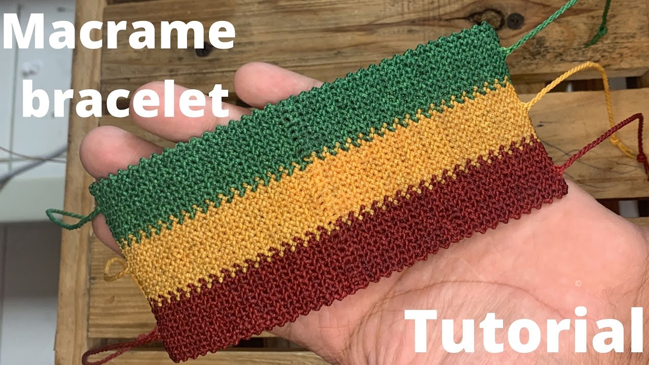 Pulsera de hilo super facil camino de inca | Pulsera ancha macrame