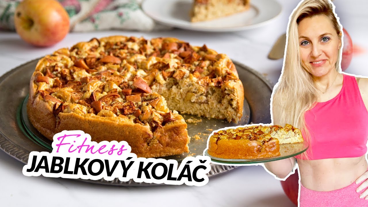ZDRAVÝ JABLKOVÝ KOLÁČ z ovesných vloček 💚 nízkotučný fitness recept bez cukru a mouky