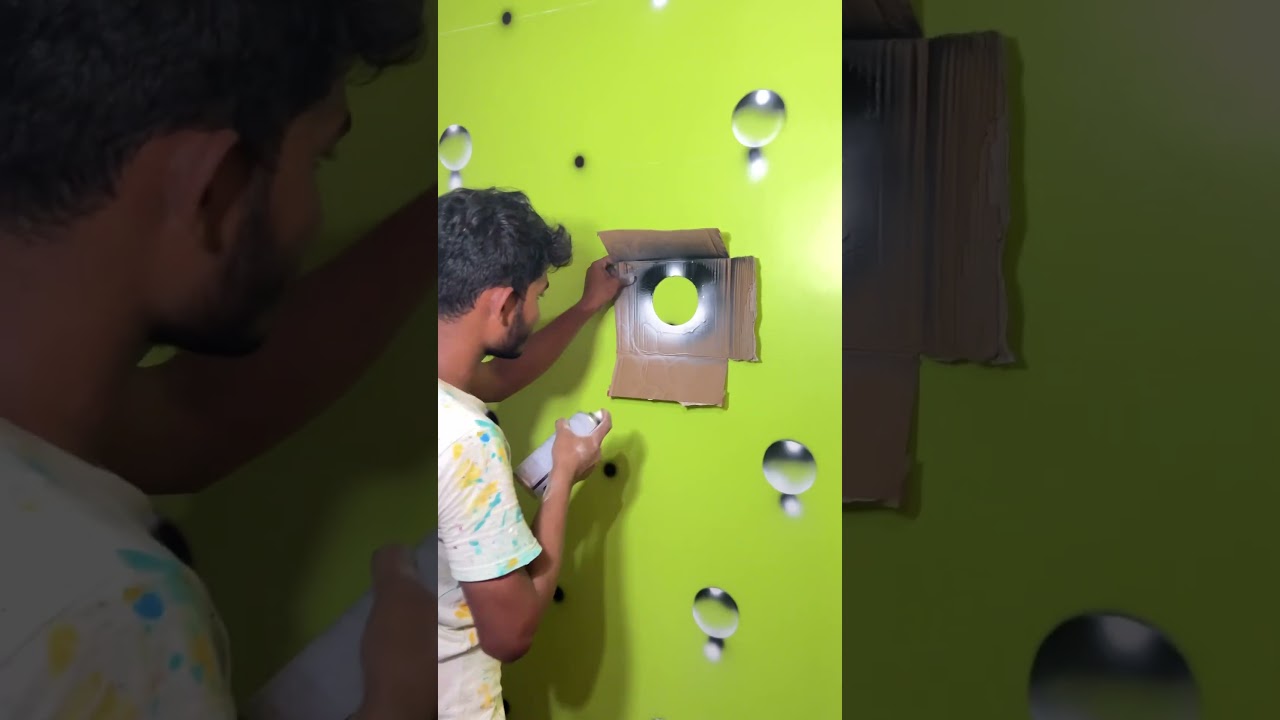 3d bubble wall desigin painting 🏡#wallpanting #3dwallpainting #painting