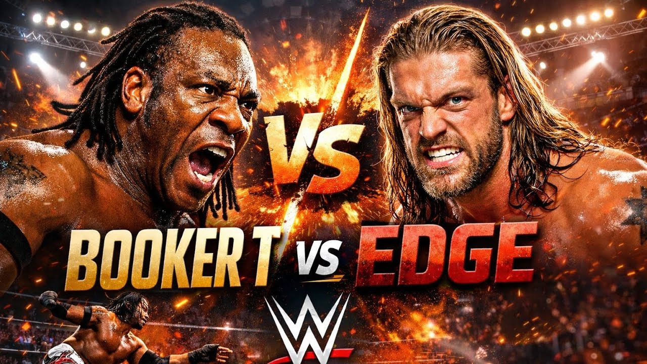 😱 Booker T vs Edge Was INSANE… WWE Fans Shocked! #wrestlinggames #wwe #trending #viral #video 