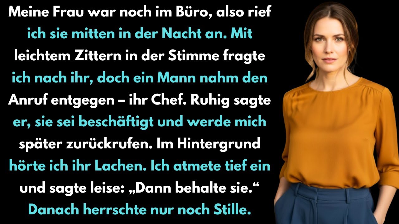 Ich rief meine Frau in der Nacht an, ihr Chef ging ran, „Sie ist beschäftigt… sie ruft später an.“