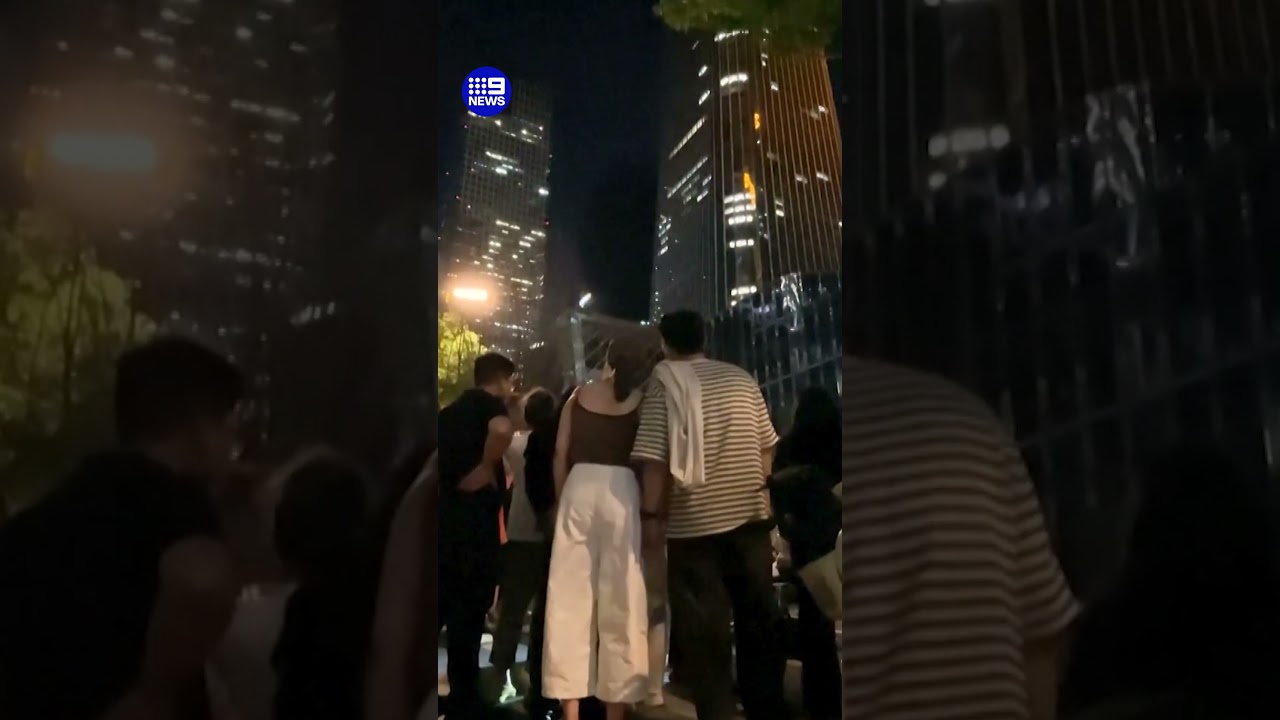 Light plane crashes into a Beijing building | 9 News Australia