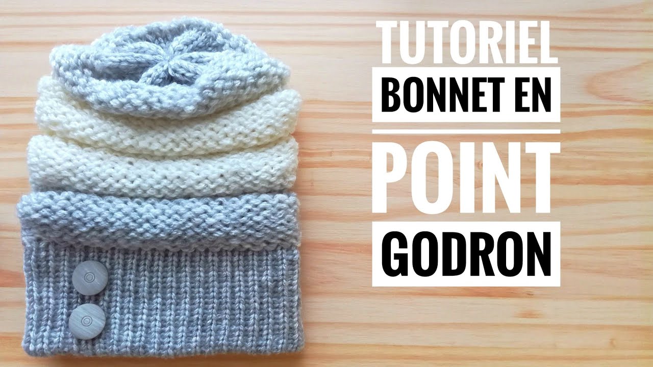 BONNET FACILE EN POINT GODRON EN TRICOTIN CIRCULAIRE