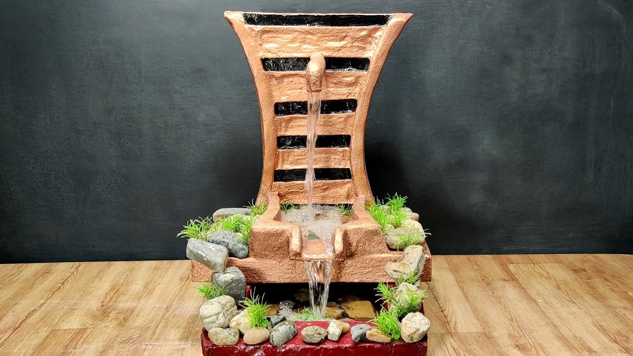 How to make Amazing very nice waterfall fountain water fountain making at home