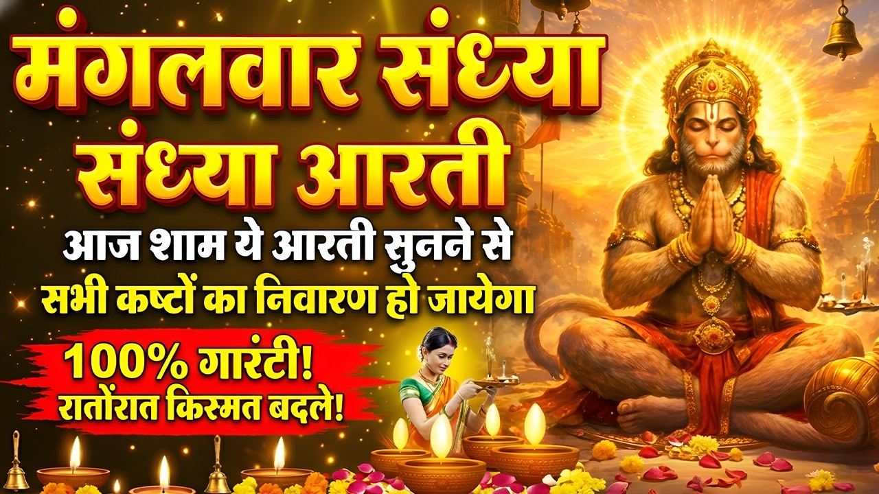 मंगलवार स्पेशल संध्या आरती : हनुमान जी की चमत्कारी आरती- आरती कीजै हनुमान लला-Hanuman Chalisa Bhajan
