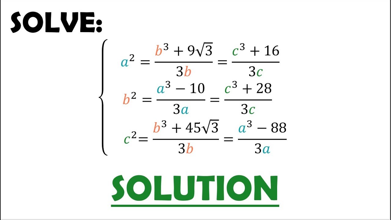 Solution 100: Using Complex Numbers to Solve a Real System of Equations