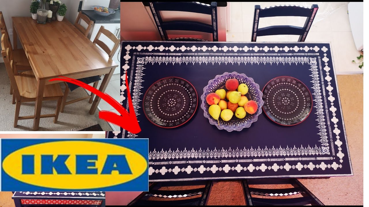 Extreme ikea dining table makeover ¦ Furniture upcycle ¦ bone inlay ¦ DIY