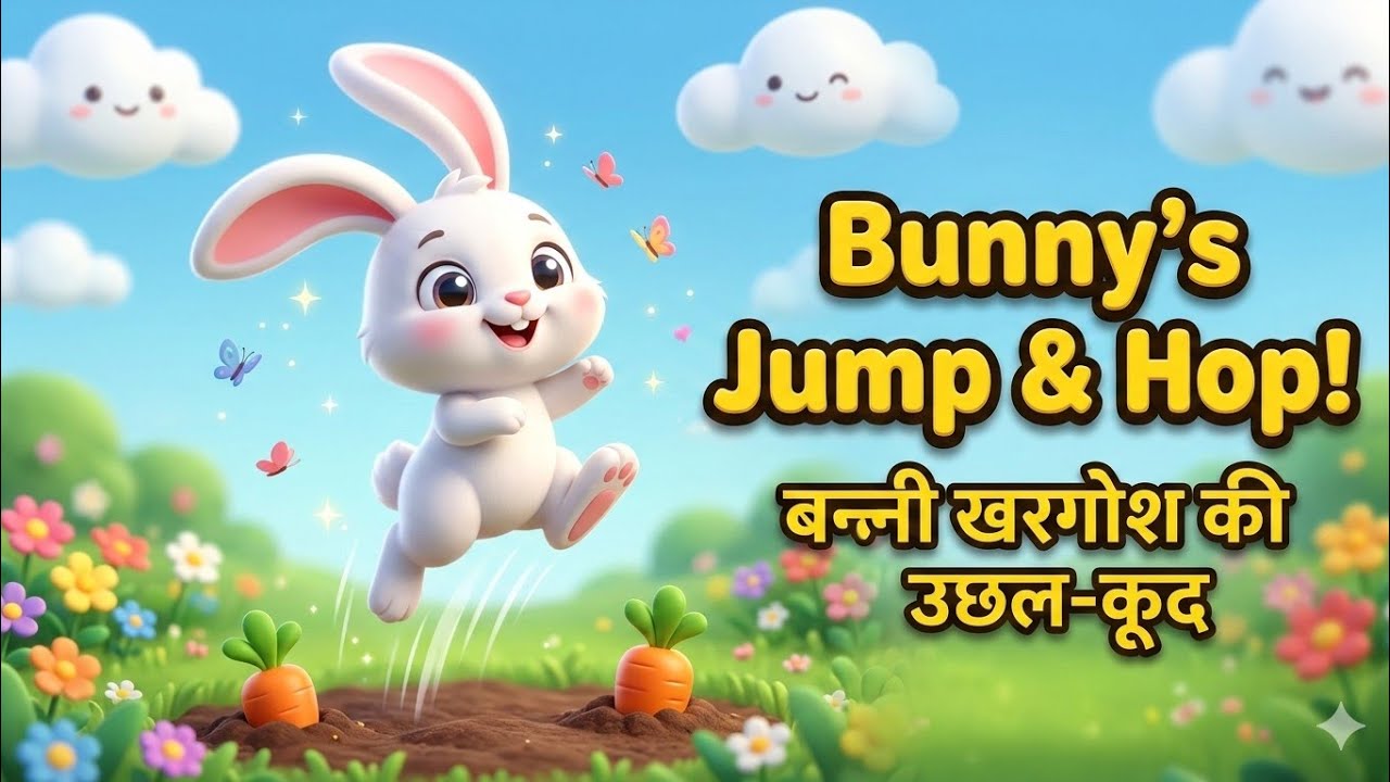 बन्नी खरगोश की उछल-कूद | मज़ेदार बच्चों की कविता | Fun Kids Rhyme & Cartoon Song