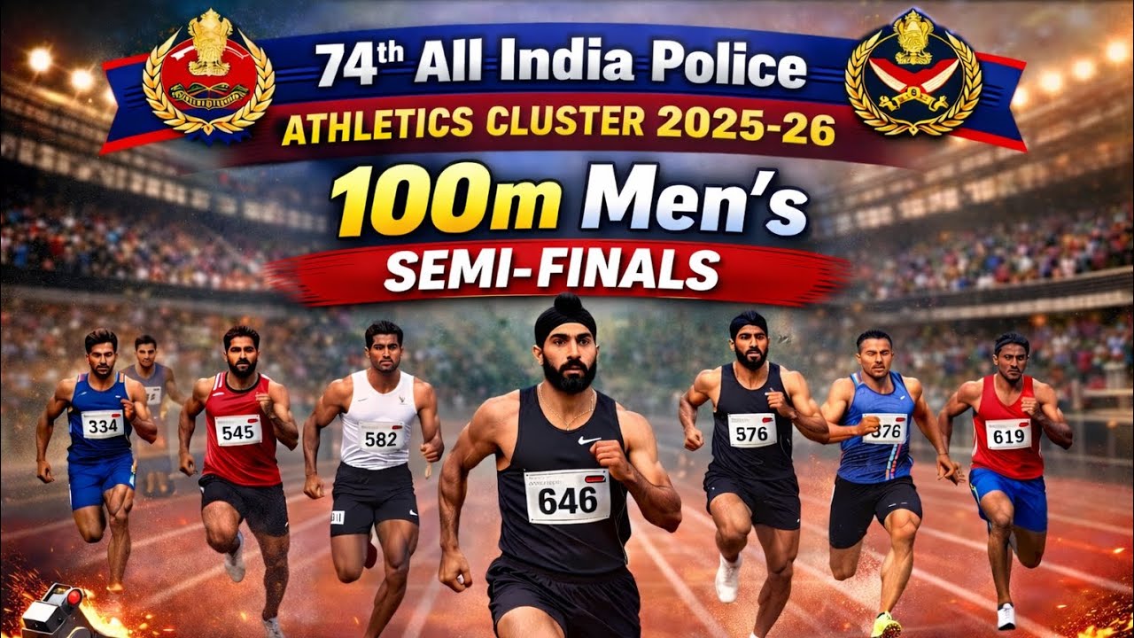 MEN&rsquo;S 100M SEMI FINALS | 74th ALL INDIA POLICE ATHLETICS CLUSTER 2025-26 | Track & Field India
